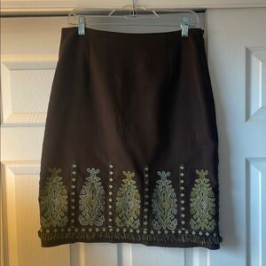 Embroidered Brown Skirt